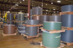 Rolls of aluminum coil ready for fabrication
